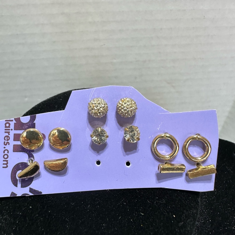 Earrings Clair’s 6 pair gold tone